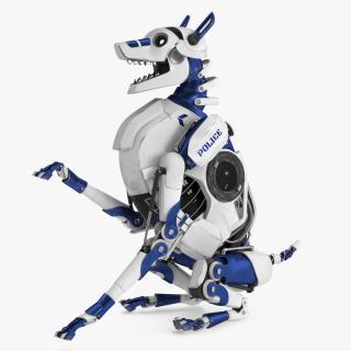 3D Futuristic Police Robot Dog Rigged for Cinema 4D model