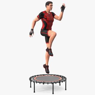 3D Fitness Trainer with Trampoline Rigged model