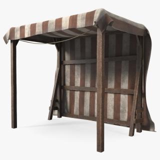 3D model Striped Medieval Awning 2