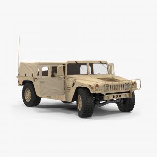 3D Soft top Troop Carrier HMMWV m1035 Rigged Desert model