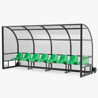 Portable Football Substitute Bench 3D model