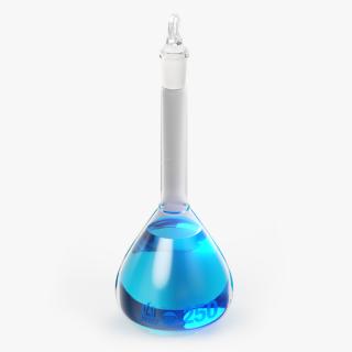 Volumetric Flask 250ml Blue Liquor 3D model