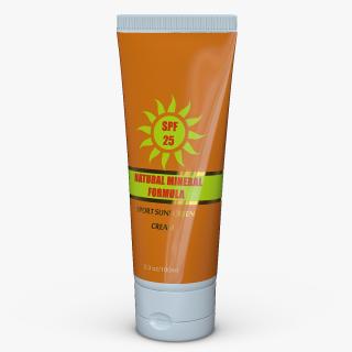 3D Sunscreen Tube Natural Mineral Formula model