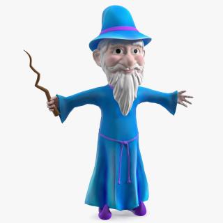 3D model Old Wizard Cartoon Character Rigged