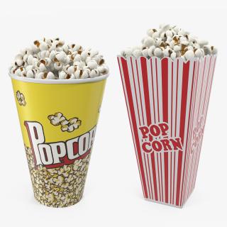 3D Popcorn Cups 3D Models Collection model