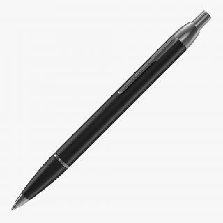 Black Steel Ballpoint Retractable Pen 3D