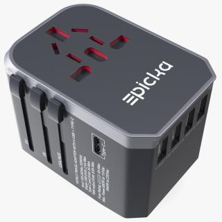 3D EPICKA All in One International Power Adapter Black