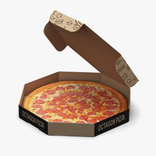 Pizza in Craft Paper Box 3D model