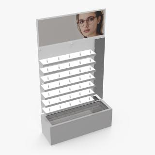 White Glasses Display Stand Type 3D