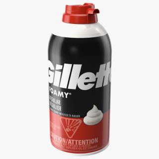 3D Gillette Foamy Shaving Cream Can 300ml model