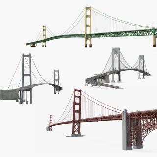 3D Suspension Bridges Collection 2