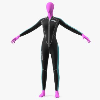 3D Woman Wetsuit Cressi Full Version model