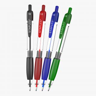 3D model Retractable Ballpoint Pens Set