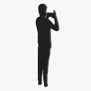 Man with Smartphone Silhouette 2 3D