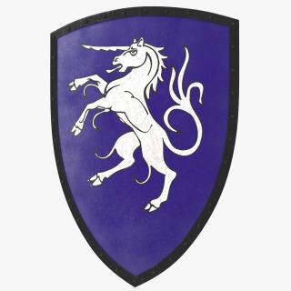 3D Unicorn Medieval Shield model