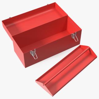 Sturdy Toolbox Red Open Empty 3D model