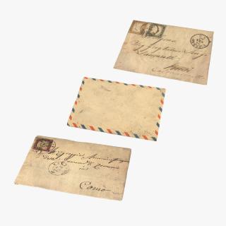 3D model Old Paper Envelopes Collection