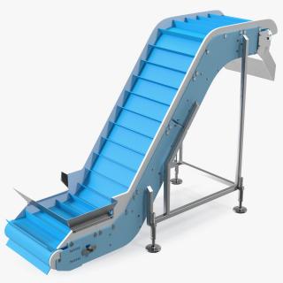 3D model Incline Conveyor With Hopper Rigged