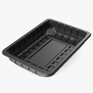 3D Black Plastic Food Container without Lid 18x13cm model