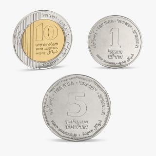 3D Shekel Coins Collection model