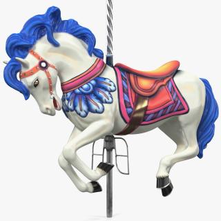 3D model Carousel Galloping Horse White