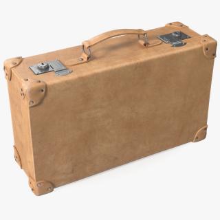 3D model Vintage Leather Suitcase Small