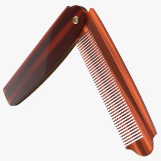 3D model Folding Pocket Comb Brown