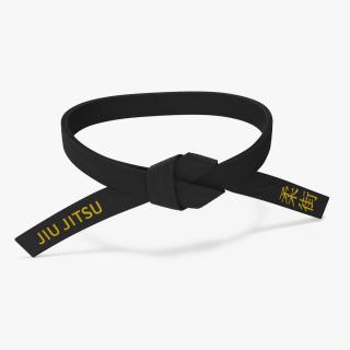 3D model Jiu Jitsu Black Waist Obi Belt