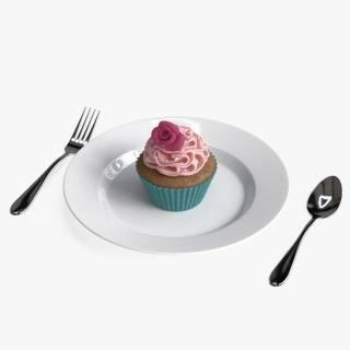 3D Cupcake on Plate