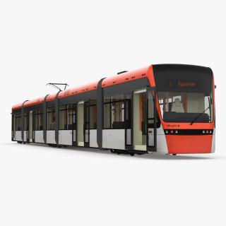 3D model Modern City Tram Bybanen Rigged for Cinema 4D