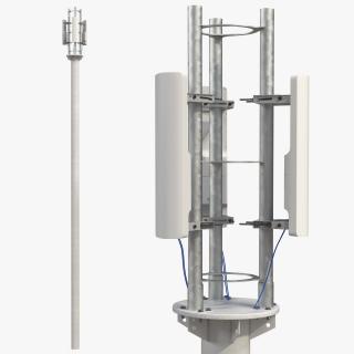 3D Base Station 5G Mobile Network Antenna on Post