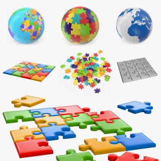 3D Puzzles 3D Models Collection model