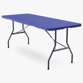 Blue Adjustable Folding Table 3D model