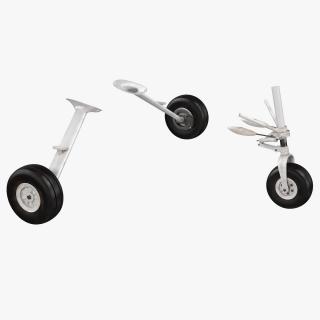 3D Small Aircraft Landing Gear Set