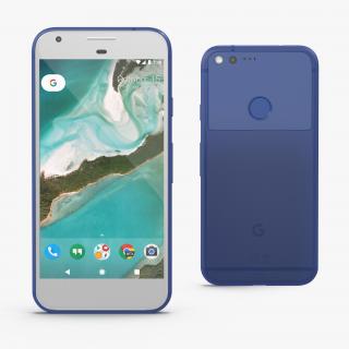 3D Google Pixel XL Phone Really Blue model