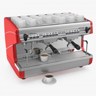 3D Espresso Machine with Coffee Cups model