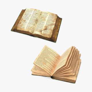 3D model Old Open Books Collection