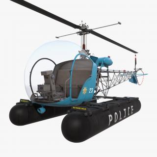 Bell 47 On Floats Police 3D model