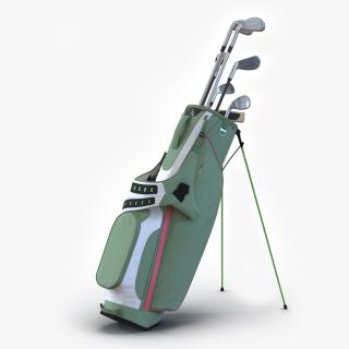 3D Golf Bag with Clubs 2