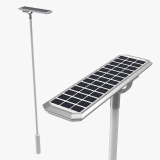 Solar Garden Light Post with Integrated Battery 3D