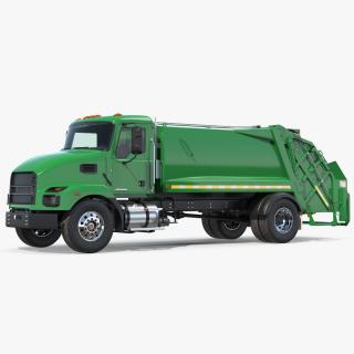 3D Medium-Duty Garbage Truck Rigged for Maya