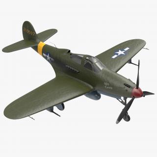 American WWII Fighter Aircraft Bell P-39 Aircobra 3D model