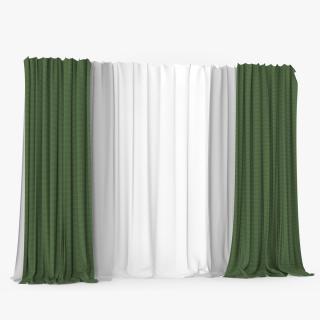 Elegant Curtains Green 3D