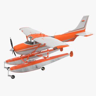 Splash Seaplane Floats Orange 3D model