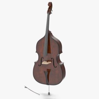 3D Wooden Double-Bass model