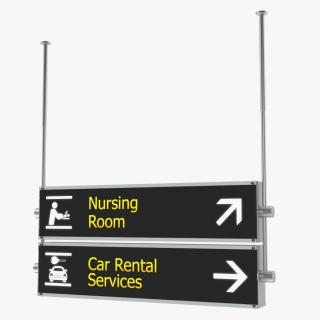 Airport Signs Nursing Room Car Rental 3D