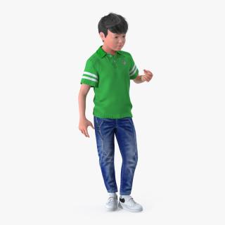 3D Modern Boy Standing Pose with Fur model