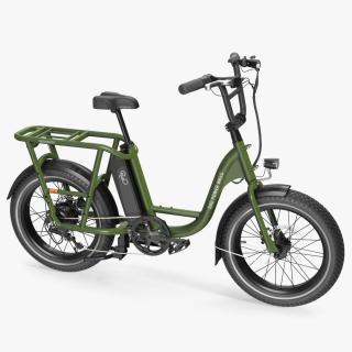 3D model Two-Wheel Electric RadRunner Bike Green Rigged for Cinema 4D