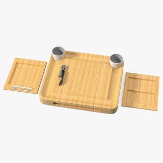 Bamboo Charcuterie Boards Set 3D model