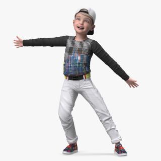 Child Boy Street Style Pose 3D